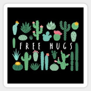 Free Hugs Happy Cacti Collection - white Sticker